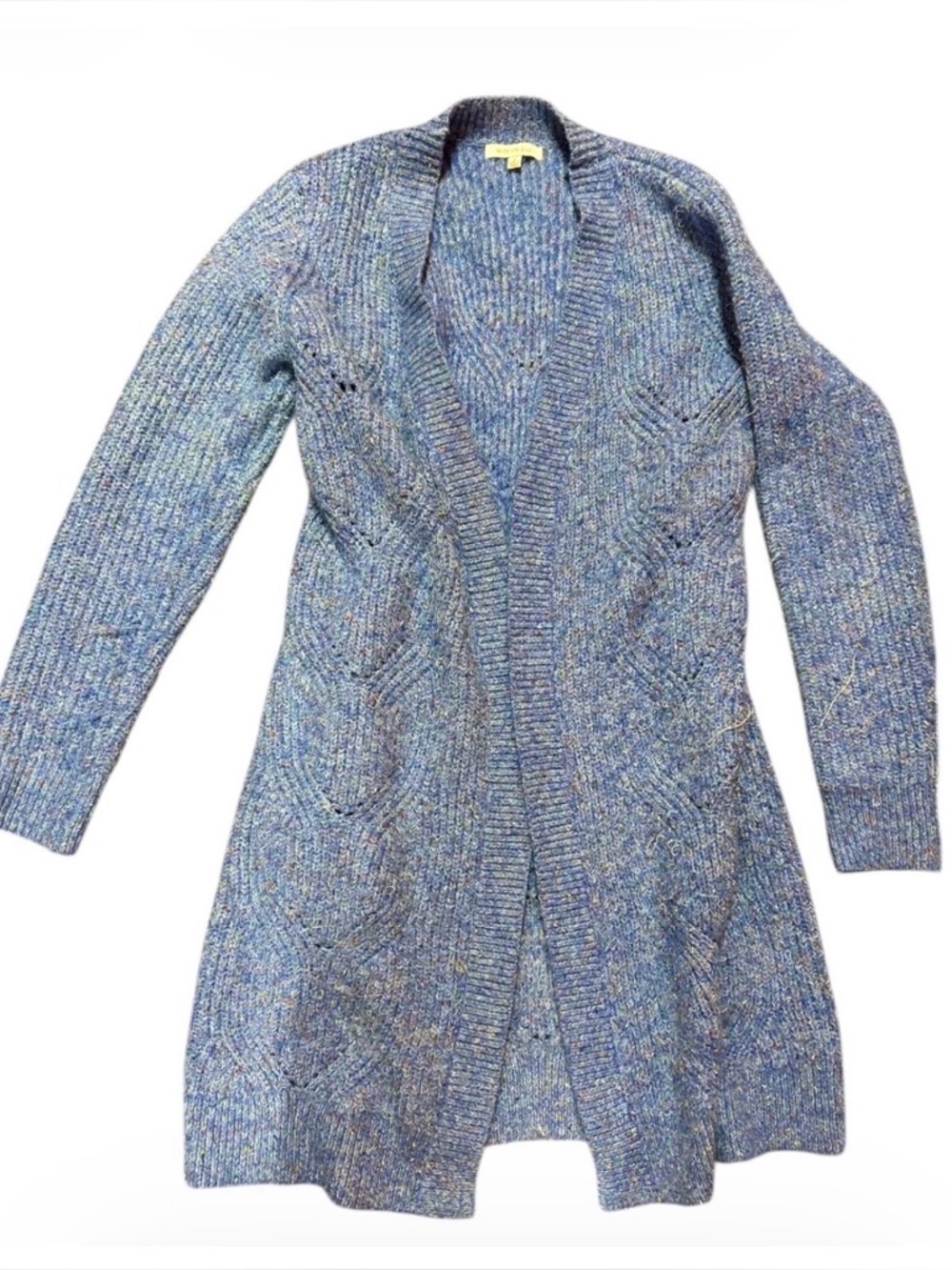 Skies Are Blue- Blue Open-Front Long Cardigan Sweater Sz S